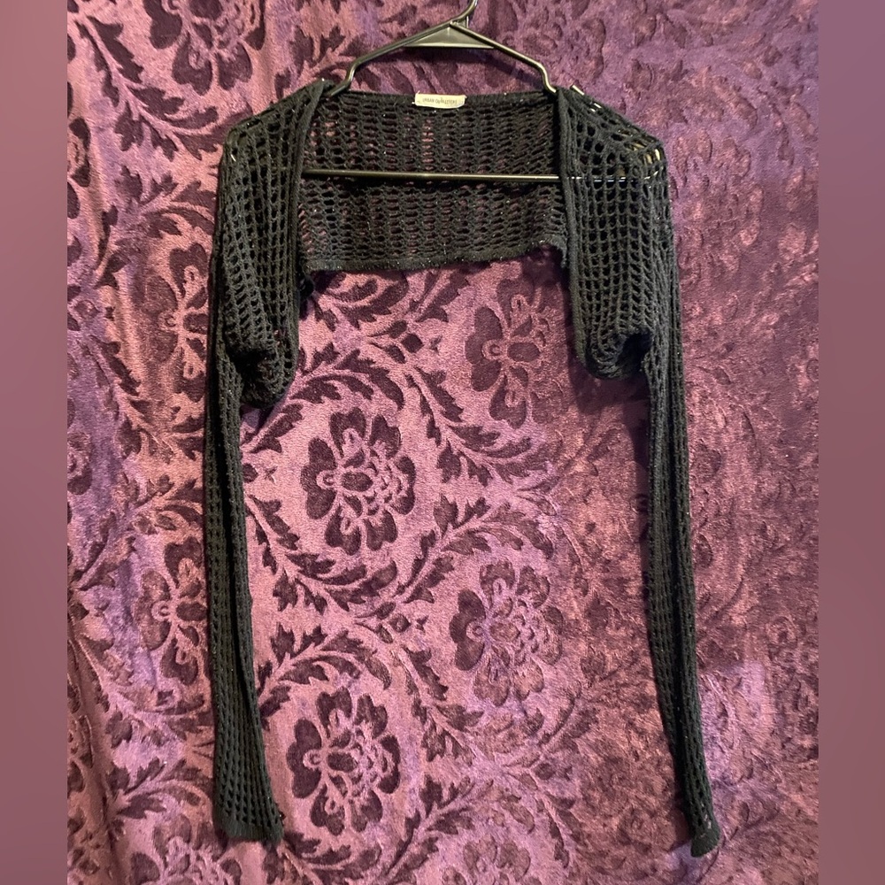 Urban Outfitters Black Open-Knit Shrug